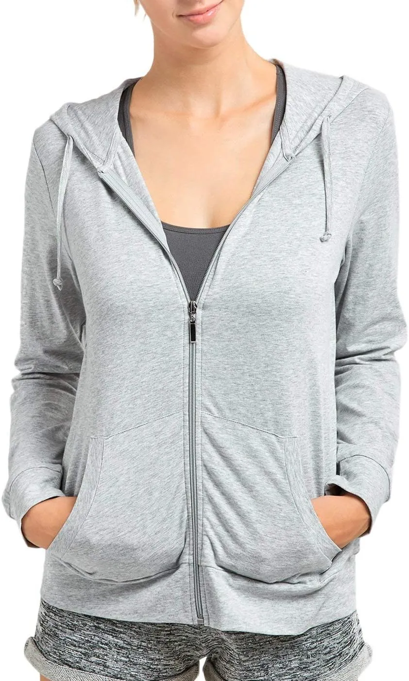 Women's Thin Cotton Zip Up Hoodie Jacket