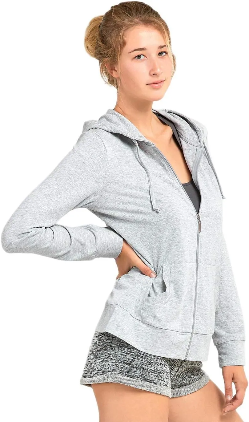 Women's Thin Cotton Zip Up Hoodie Jacket