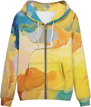 Womens Tie Dye Sweatshirt Merry And Bright Sweatshirt Zip Up Hoodie