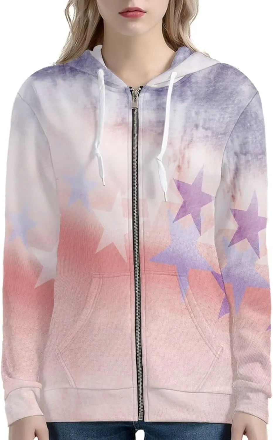 Womens Tie Dye Sweatshirt Merry And Bright Sweatshirt Zip Up Hoodie