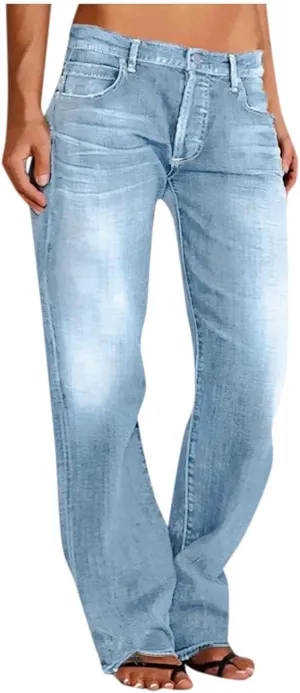 Women's Y2K Baggy Jeans Trendy Low Rise Jeans Casual Straight Leg Pants Loose Boyfriend Denim Pants Spring Outfits