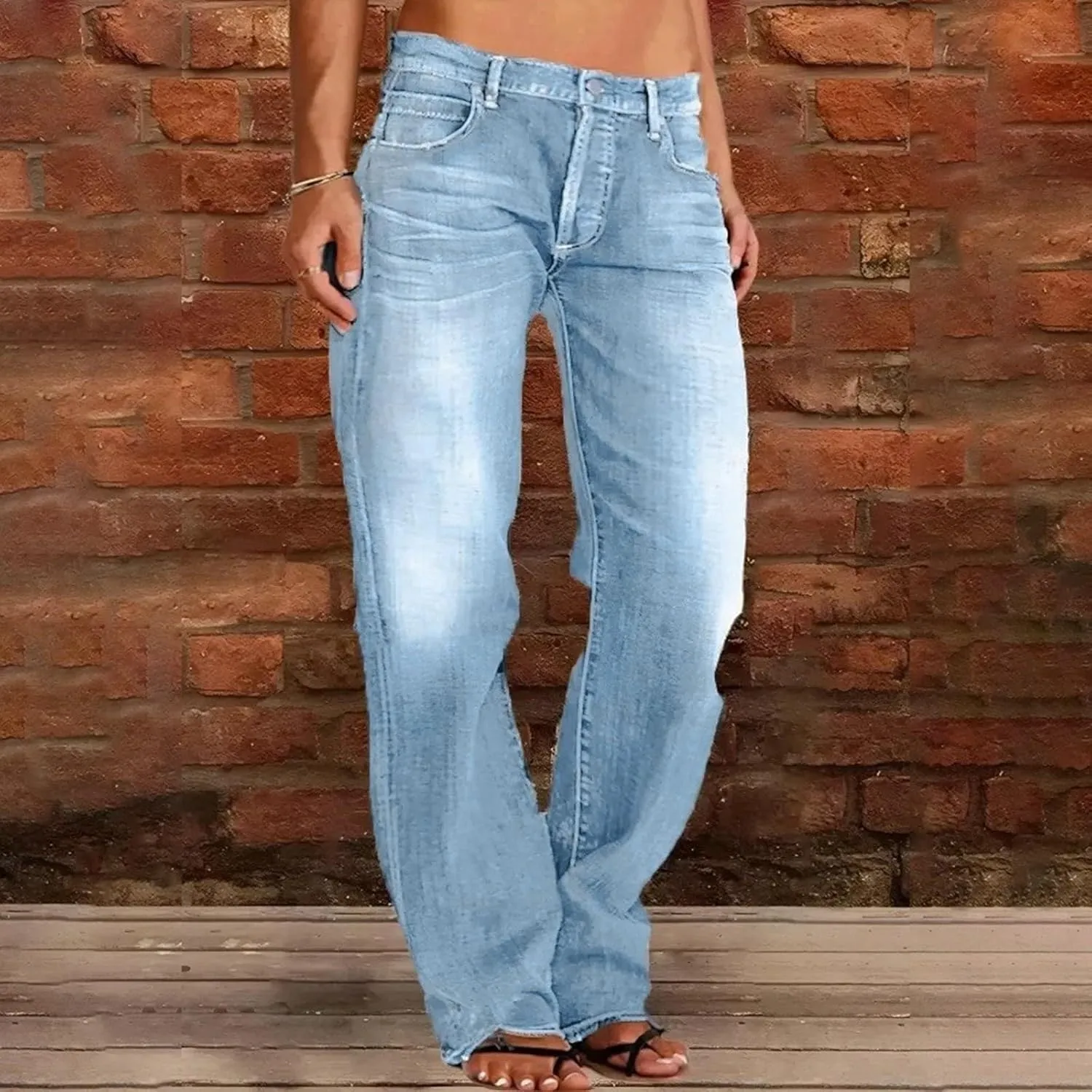 Women's Y2K Baggy Jeans Trendy Low Rise Jeans Casual Straight Leg Pants Loose Boyfriend Denim Pants Spring Outfits