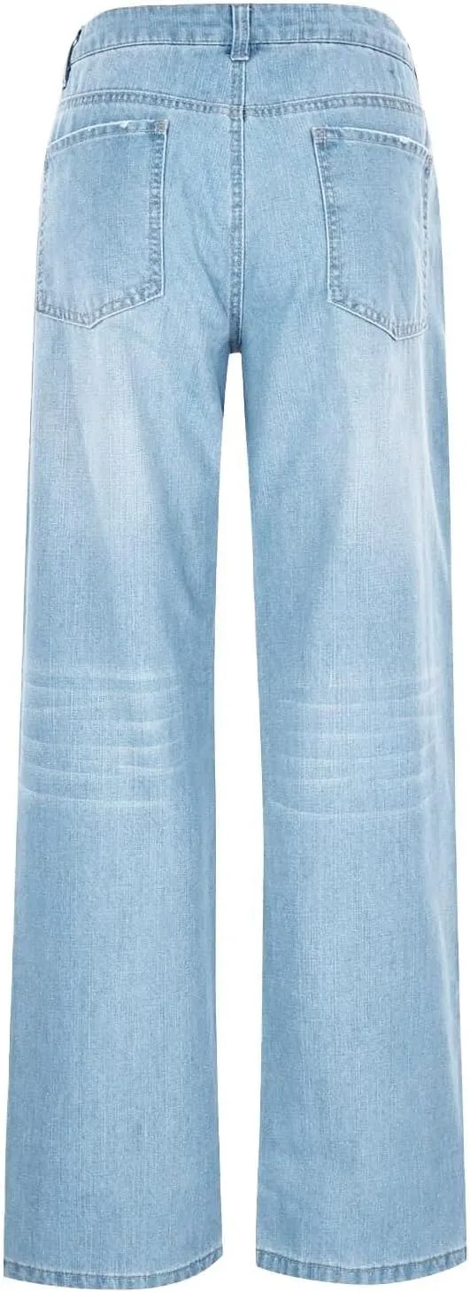 Women's Y2K Baggy Jeans Trendy Low Rise Jeans Casual Straight Leg Pants Loose Boyfriend Denim Pants Spring Outfits