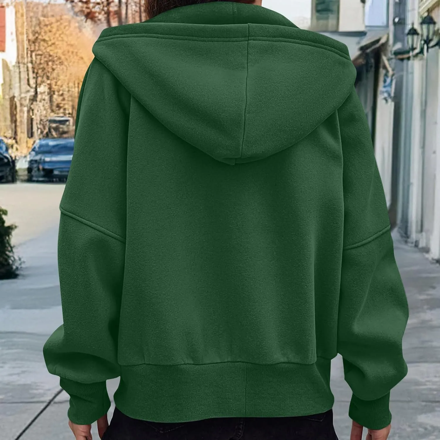 Women's Zip Up Hoodie 2024 Fall Fashion Oversized Sweatshirt Casual Long Sleeve Loose Athletic Jacket with Pockets