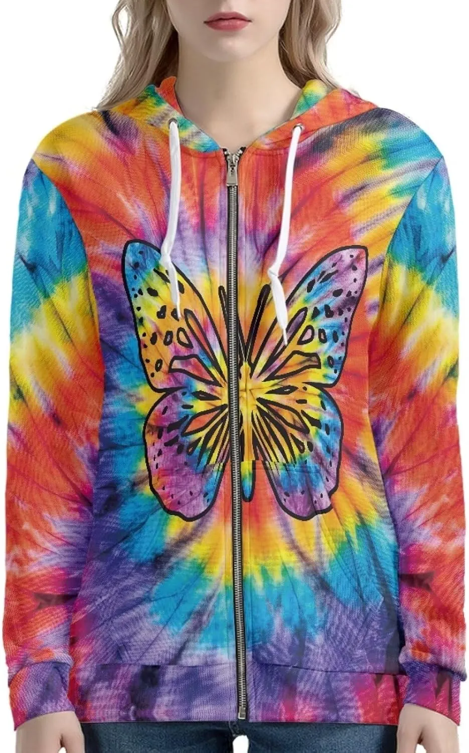 Womens Zip Up Hoodie Oversized Sweatshirt for Women Y2K Hoodies Fall Jackets
