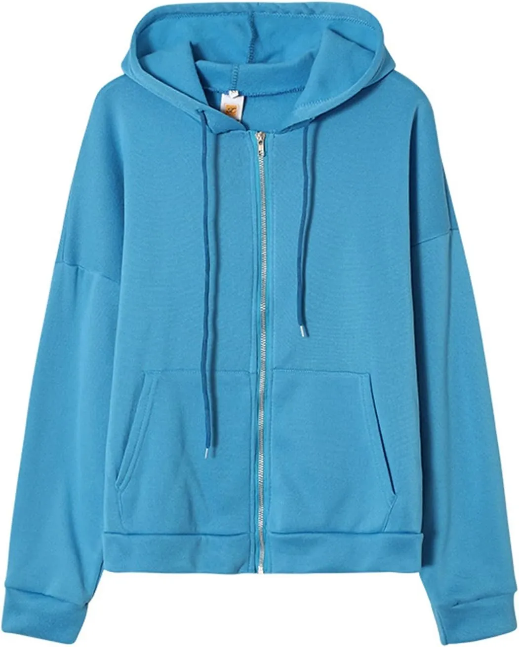 Womens Zip Up Hoodies Oversized Lightweight Hooded Solid Sweatshirt Long Sleeve Jacket Y2K Fall Clothes