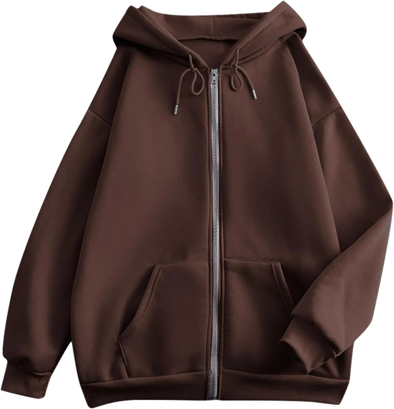 Womens Zip Up Y2K Hoodies Casual Long Sleeve Fall Oversized Sweatshirts Jacket with Pockets 2024 Fashion Clothes