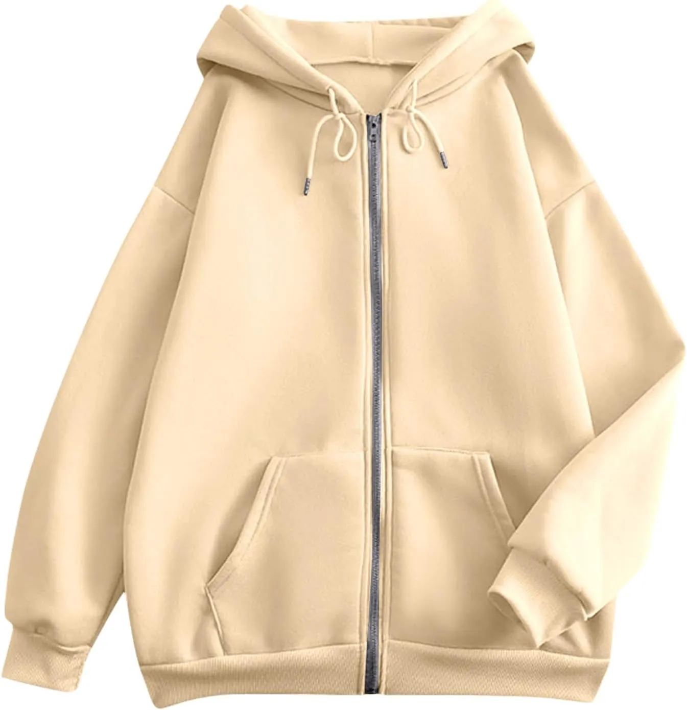 Womens Zip Up Y2K Hoodies Casual Long Sleeve Fall Oversized Sweatshirts Jacket with Pockets 2024 Fashion Clothes