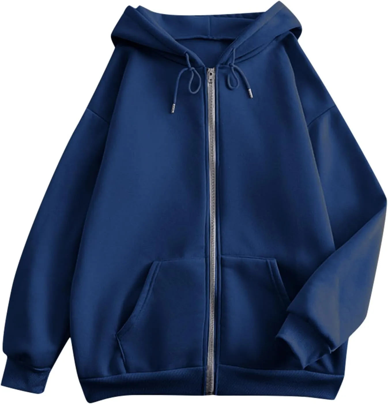 Womens Zip Up Y2K Hoodies Casual Long Sleeve Fall Oversized Sweatshirts Jacket with Pockets 2024 Fashion Clothes