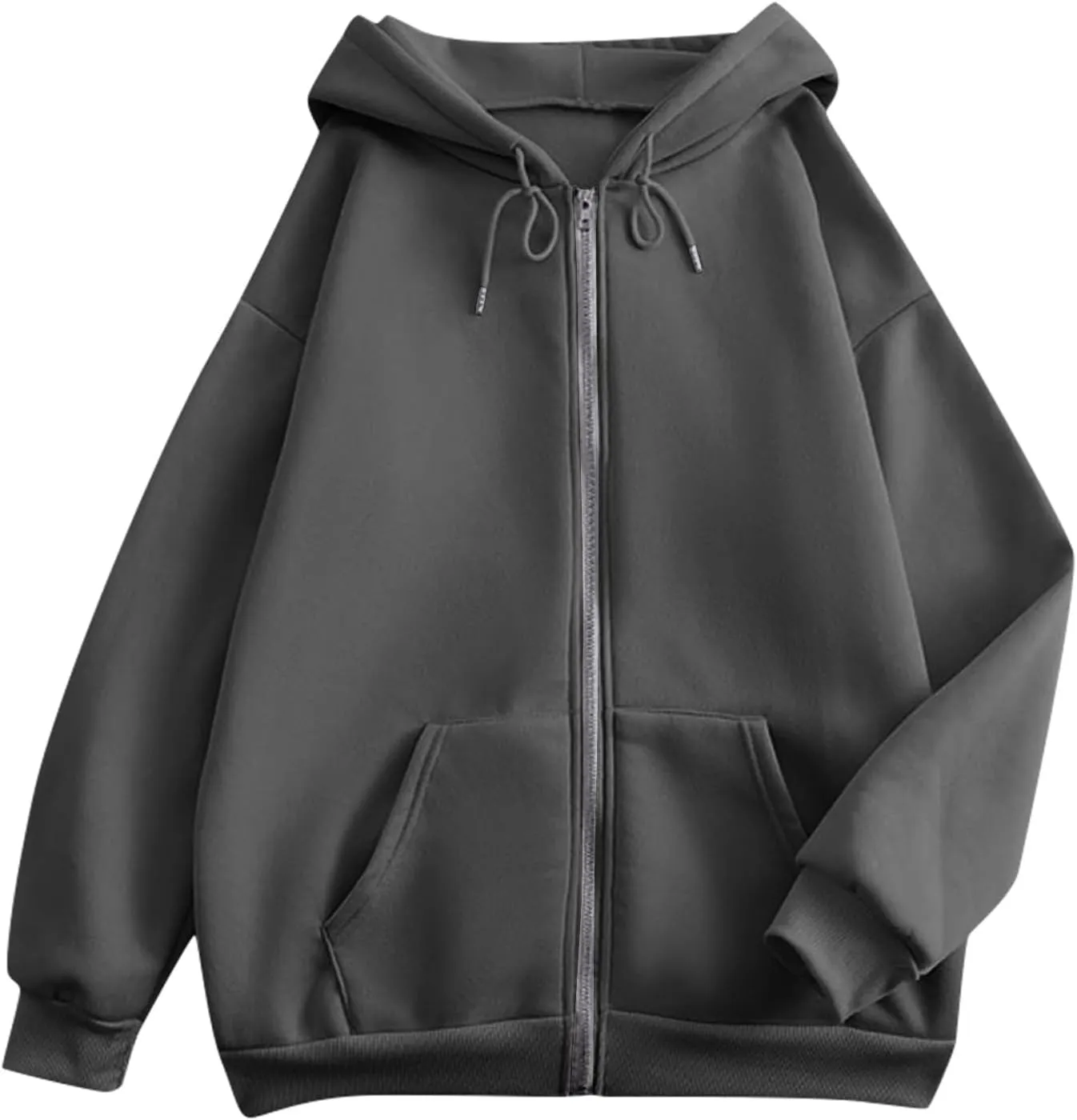 Womens Zip Up Y2K Hoodies Casual Long Sleeve Fall Oversized Sweatshirts Jacket with Pockets 2024 Fashion Clothes