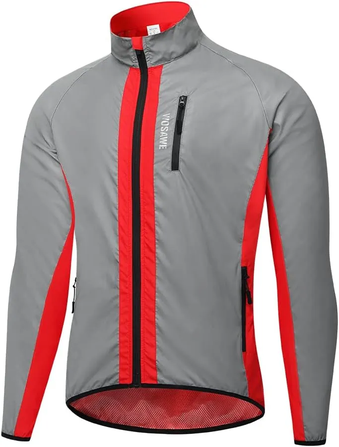 WOSAWE Totally Reflective Silver Jacket High Visibility Outdoor Sports Jacket for Cycling & Running
