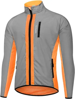 WOSAWE Totally Reflective Silver Jacket High Visibility Outdoor Sports Jacket for Cycling & Running
