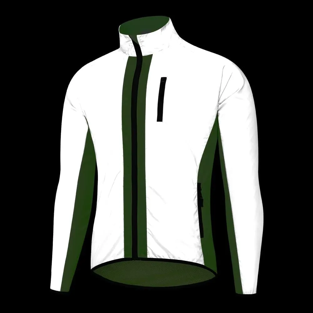 WOSAWE Totally Reflective Silver Jacket High Visibility Outdoor Sports Jacket for Cycling & Running