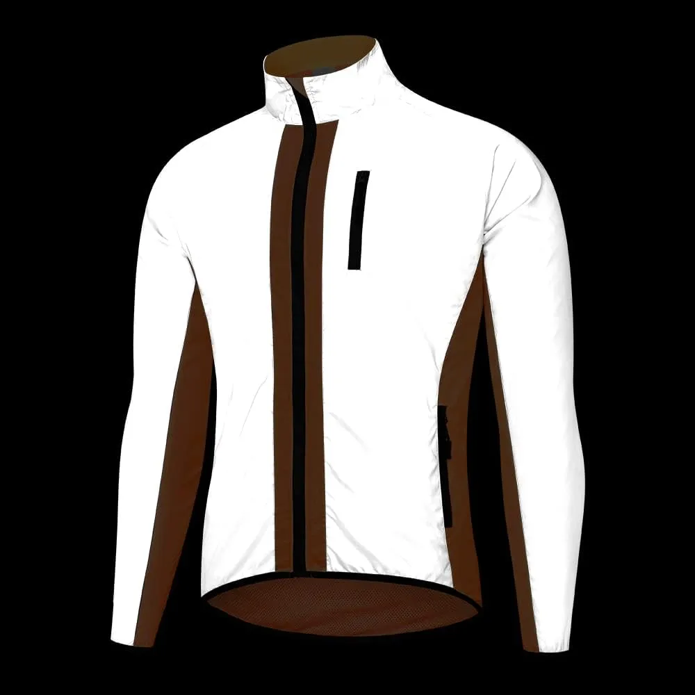 WOSAWE Totally Reflective Silver Jacket High Visibility Outdoor Sports Jacket for Cycling & Running