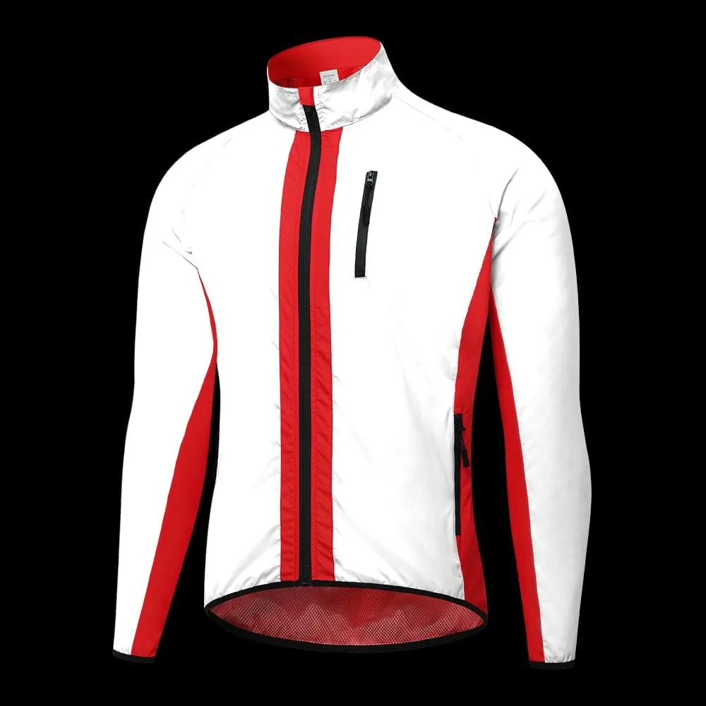 WOSAWE Totally Reflective Silver Jacket High Visibility Outdoor Sports Jacket for Cycling & Running