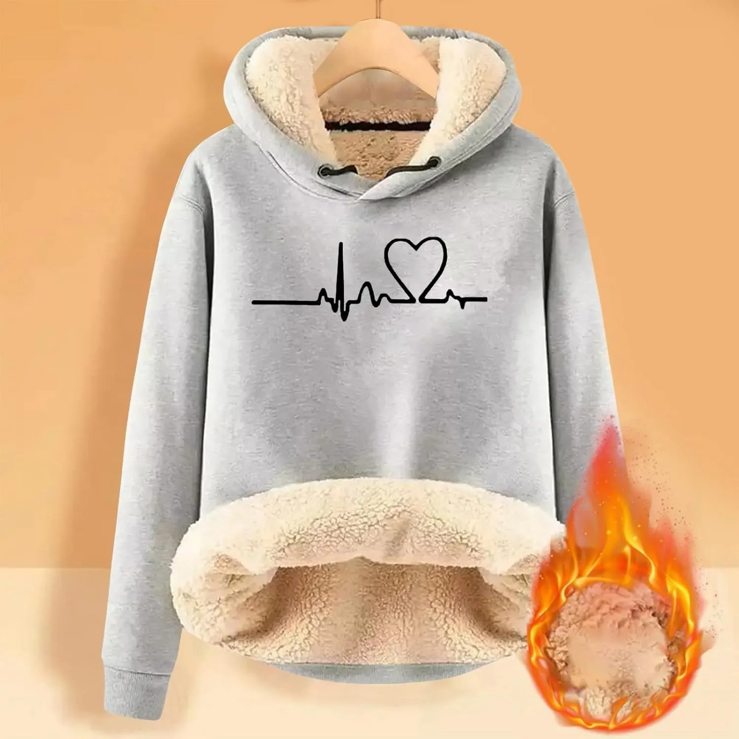 WYTong Women's Winter Warm Hoodie Sherpa Fleece Pullover Hoodie Casual Crewneck Oversized Thick Sweatshirts