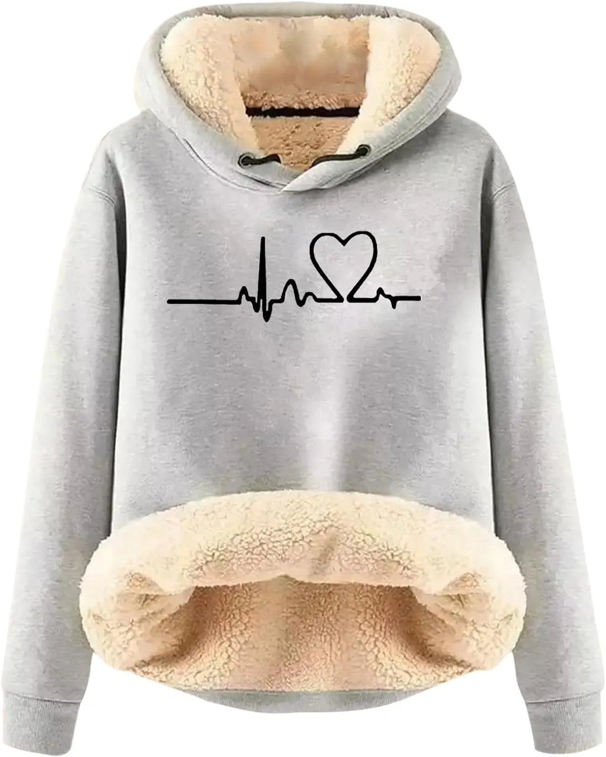 WYTong Women's Winter Warm Hoodie Sherpa Fleece Pullover Hoodie Casual Crewneck Oversized Thick Sweatshirts