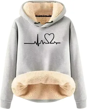WYTong Women's Winter Warm Hoodie Sherpa Fleece Pullover Hoodie Casual Crewneck Oversized Thick Sweatshirts