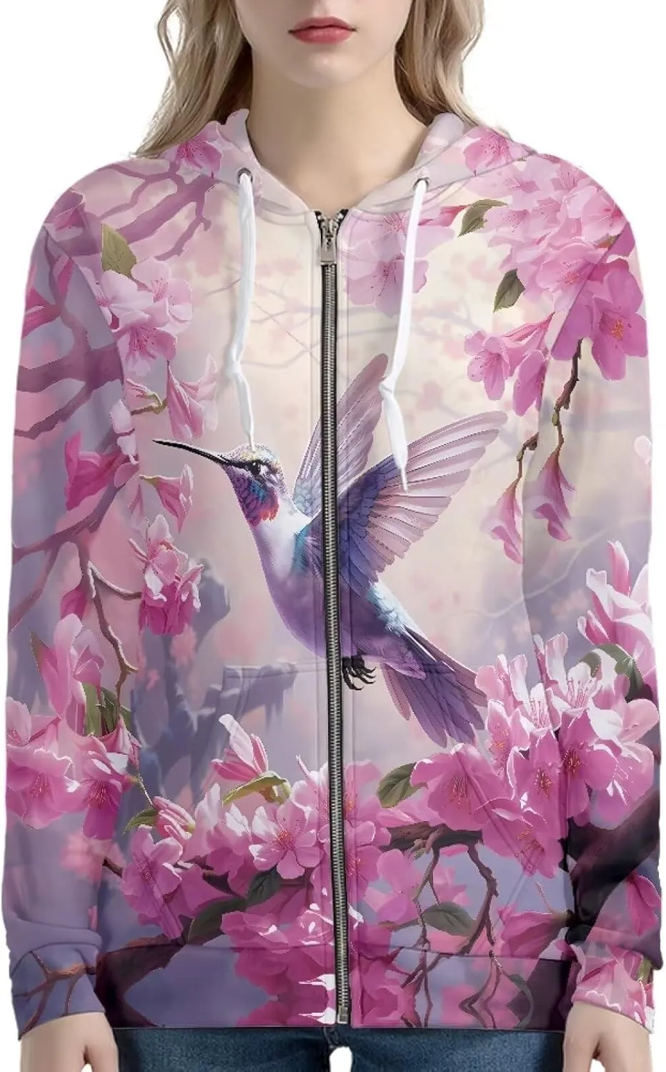 Xhuibop Zip Up Hoodie for Women Long Sleeve Shirts Plus Size Sweatshirts
