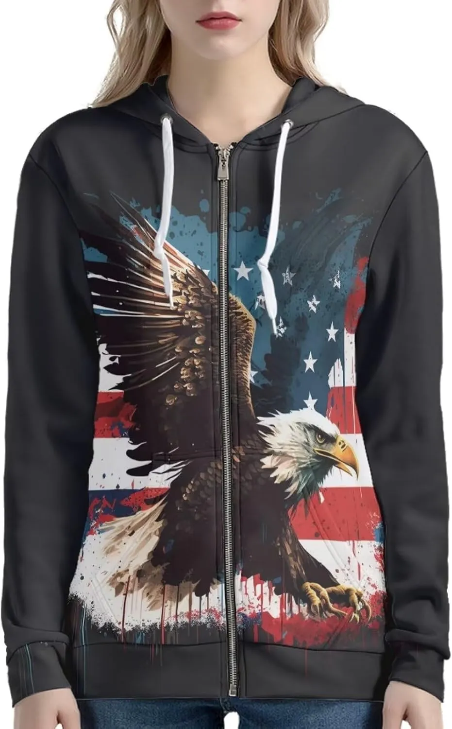 Xhuibop Zip Up Hoodie for Women Long Sleeve Shirts Plus Size Sweatshirts