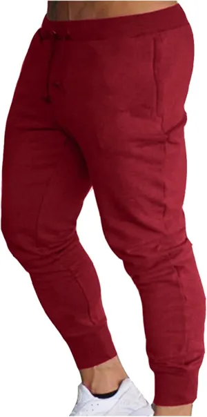 XUNRYAN Mens Pants Active Athletic Workout Jogger Sweatpants for Men w Pocket Drawstring Lightweight Fitness Slim Fit Pants
