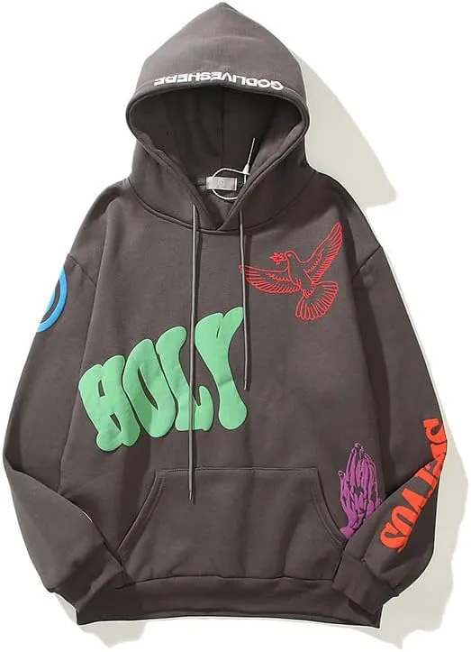 Y2K Men's and Women's Hip Hop Graffiti Letter Hoodie Sweater Loose Hoodie