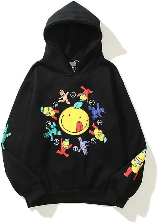 Y2K Men's and Women's Hip Hop Graffiti Letter Hoodie Sweater Loose Hoodie