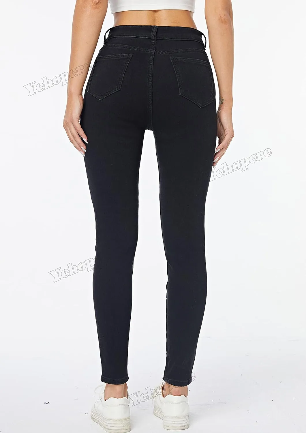Yehopere Women's Fleece Lined Thermal Winter Jeans Skinny Denim Pants Jeggings Warm Stretch Jeans
