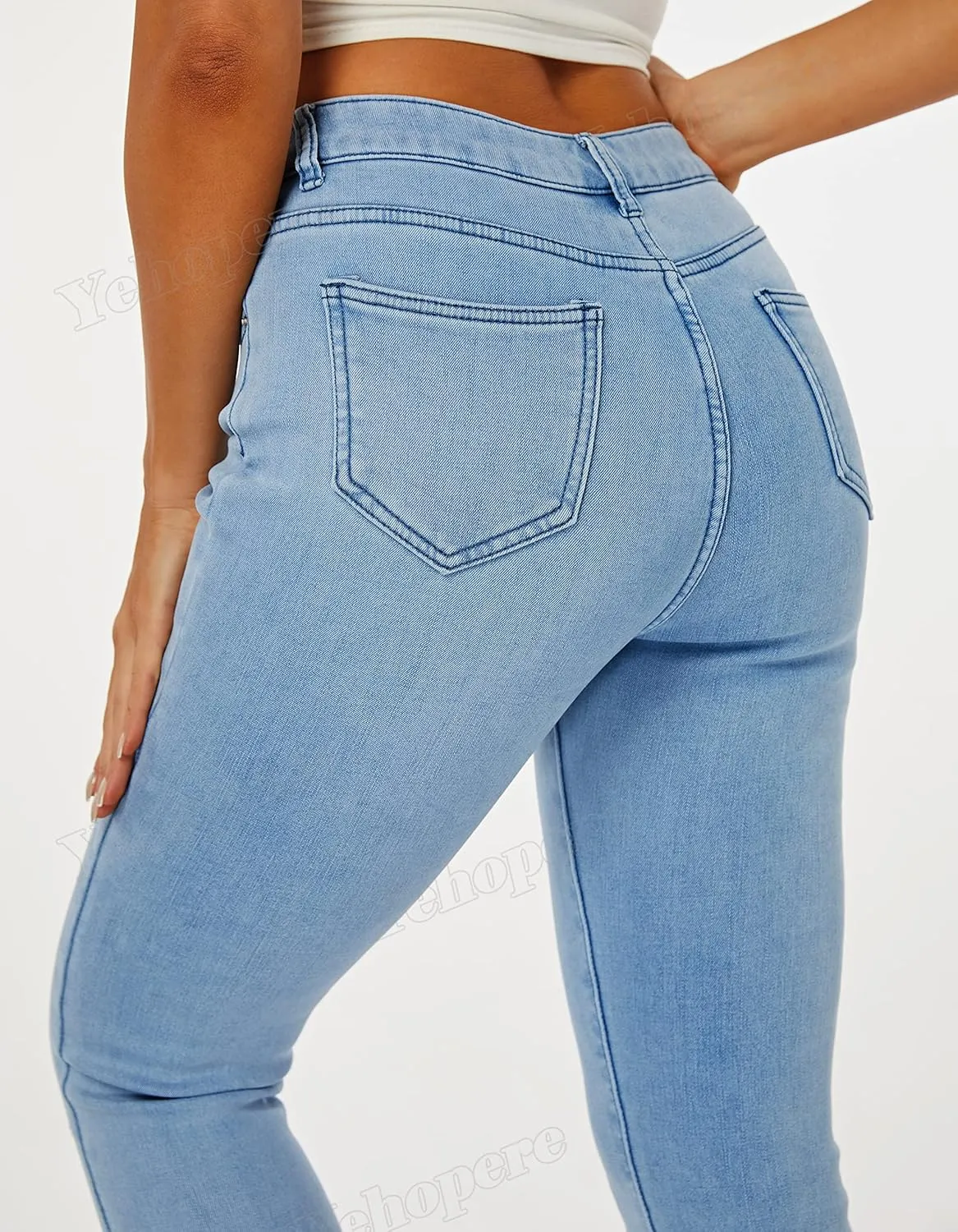 Yehopere Women's Winter Fleece Lined Jeans Slim Fit Warm Skinny High Waist Denim Jean