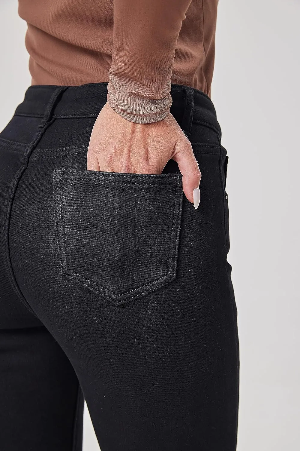 Yehopere Women's Winter Fleece Lined Jeans Slim Fit Warm Skinny High Waist Denim Jean