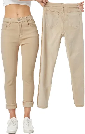 Yehopere Women's Winter Fleece Lined Jeans Slim Fit Warm Skinny High Waist Denim Jean
