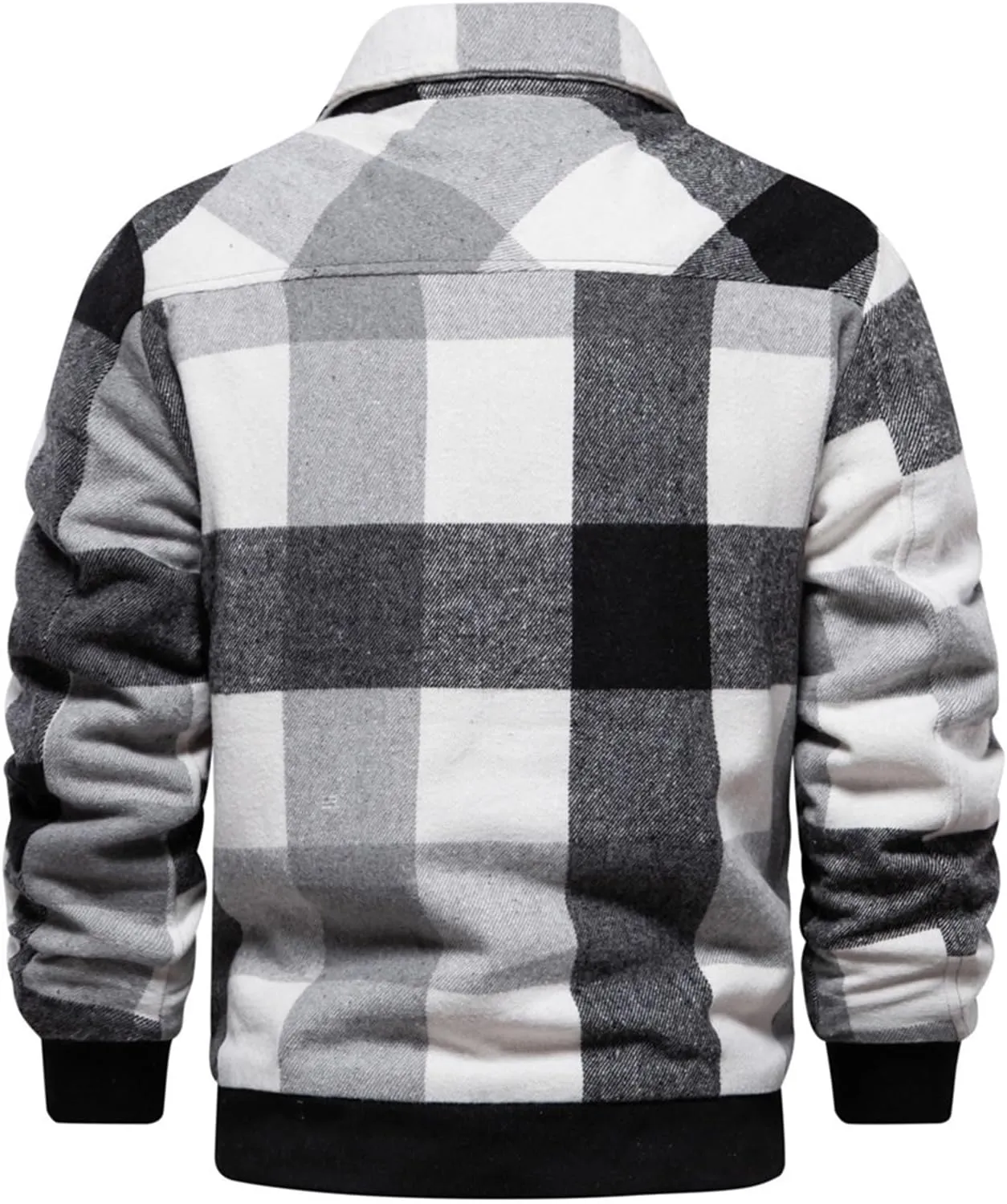 Ymosrh Men's Casual Jackets Lightweight Winter Warm Sherpa Lined Fleece Plaid Shirt Jacket Button Down Shacket Coat, S-XL