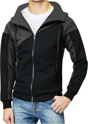 Ymosrh Men's Hoodies Casual Camouflage Sports Sweatshirt Long Sleeve Zipper Hooded Jacket Coat Hoodie, M-2XL