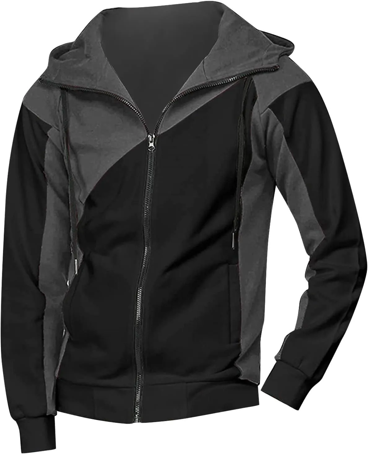 Ymosrh Men's Hoodies Casual Camouflage Sports Sweatshirt Long Sleeve Zipper Hooded Jacket Coat Hoodie, M-2XL
