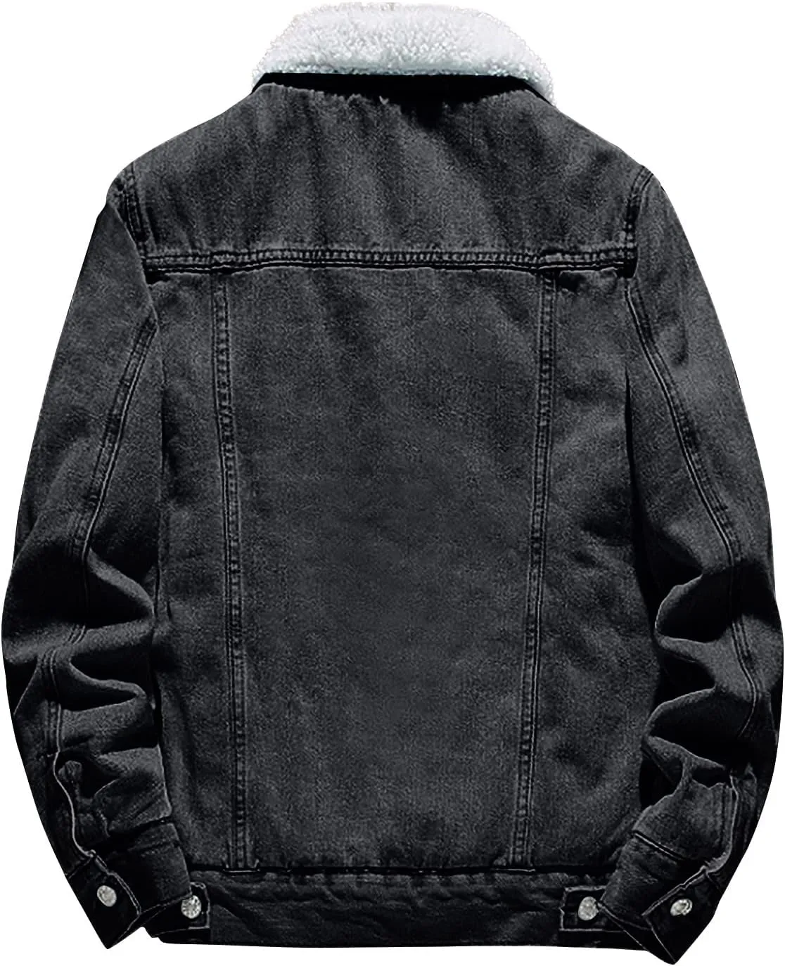 Ymosrh Men's Warm Jackets Sherpa Fleece Lined Thicken Winter Denim Jean Trucker Jacket Coats Work Outwear, S-6XL