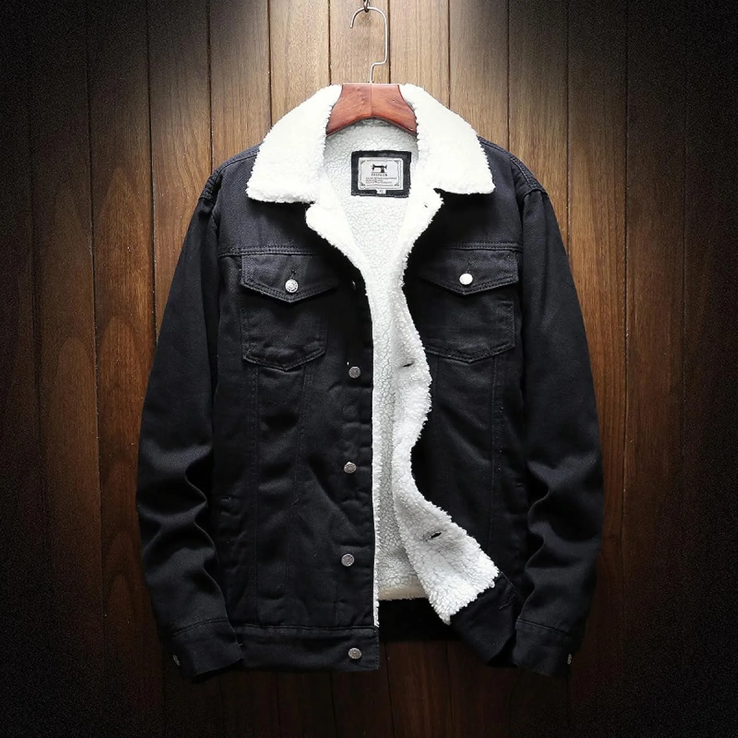 Ymosrh Men's Warm Jackets Sherpa Fleece Lined Thicken Winter Denim Jean Trucker Jacket Coats Work Outwear, S-6XL
