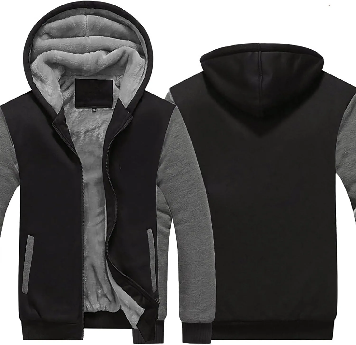 Ymosrh Mens Work Hoodies Zip Up Hoodie Fleece Lined Sweatshirt Long Sleeve Warm Hoodie Jacket Coat Pullover Hoodie, S-5XL