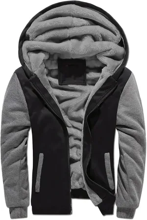 Ymosrh Mens Work Hoodies Zip Up Hoodie Fleece Lined Sweatshirt Long Sleeve Warm Hoodie Jacket Coat Pullover Hoodie, S-5XL