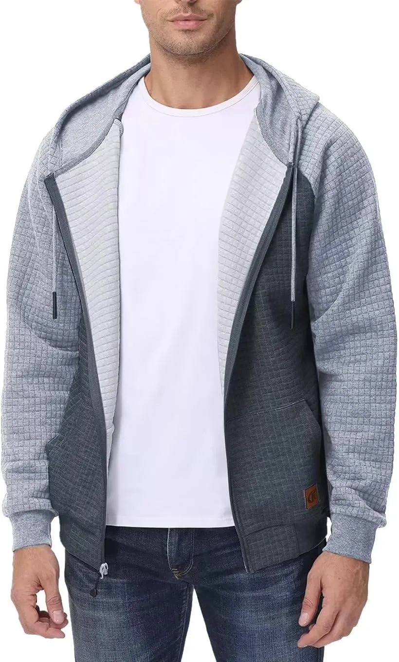 yuyangdpb Men's Zip Up Hoodie Lightweight Hooded Sweatshirt Jackets With Kanga Pocket