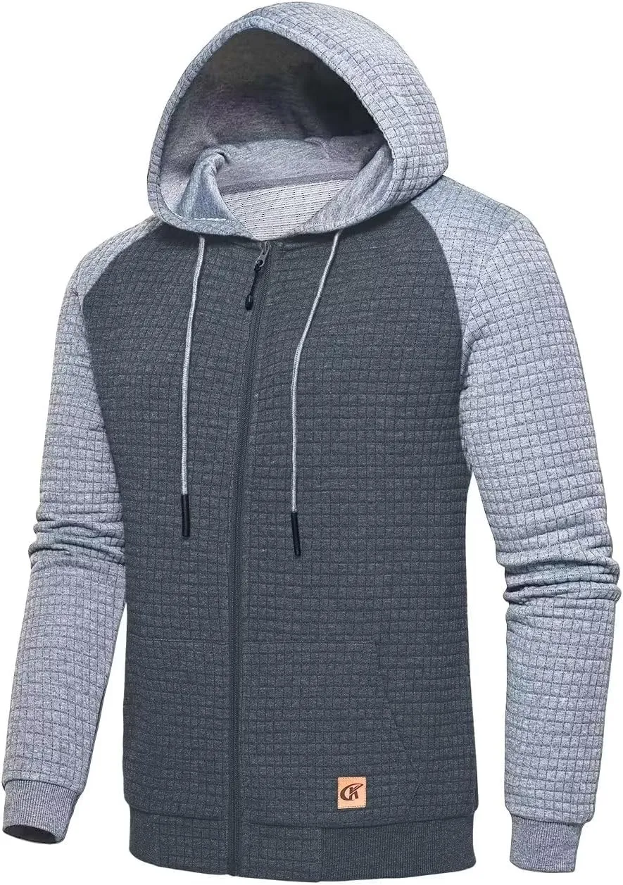 yuyangdpb Men's Zip Up Hoodie Lightweight Hooded Sweatshirt Jackets With Kanga Pocket