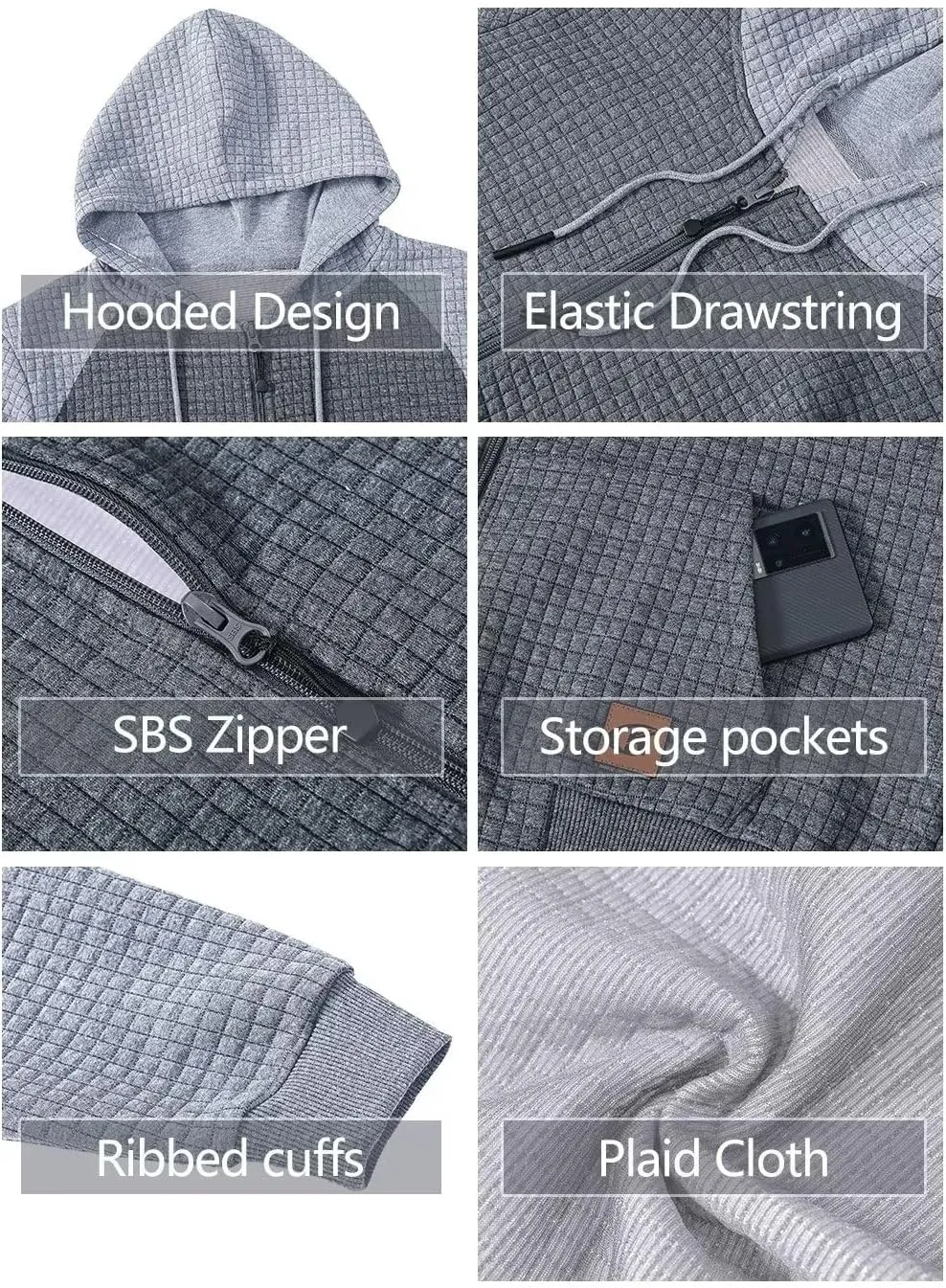 yuyangdpb Men's Zip Up Hoodie Lightweight Hooded Sweatshirt Jackets With Kanga Pocket