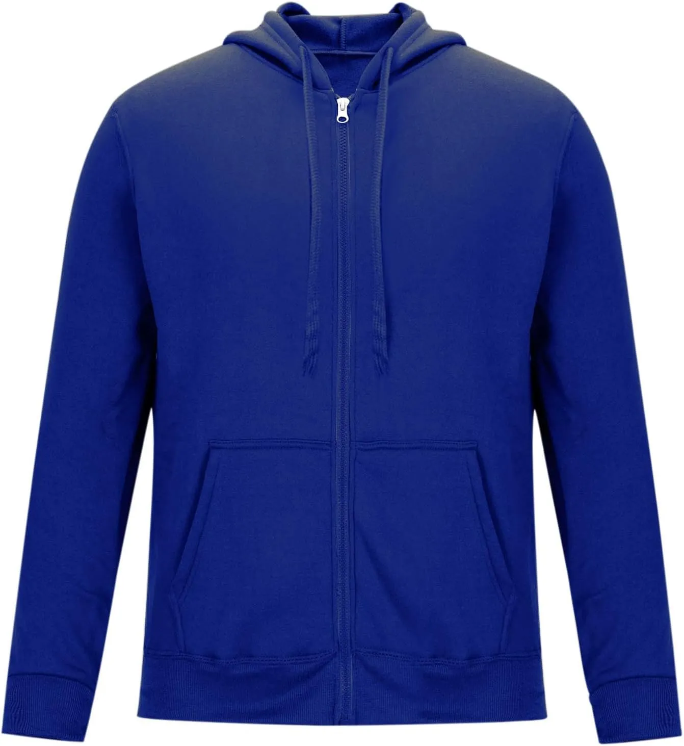 Zipper Sweatshirt Jacket Men Drawstring Long Sleeve Solid Sports Jacket Casual Slim Fit Hooded Coat with Pockets